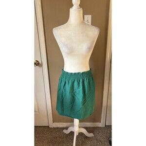J.Crew Women's 10 Green Mini Skirt Mod Clueless Retro Preppy Classic Lined